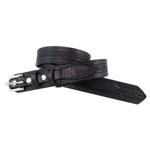 Santa Fe Leather Co Black Basket Weave Bridle Leather Ranger Belt,Size 42,Cowboy